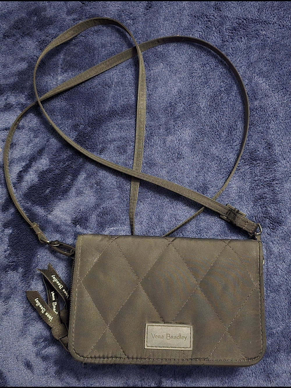 Vera Bradley Black Quilted 3 In 1  Crossbody Wallet